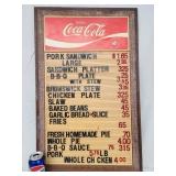 Coca-Cola Menu board with menu.  Oh to go back to