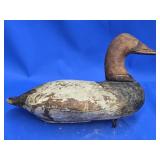 Heverin Duck Decoy,  Antique,  Folk Art,  branded