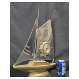 MCM Sailboat mantle Clock circa 1950s, Sessions