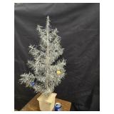 Vintage Silver Christmas tree with Paper Mache
