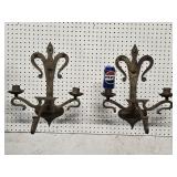 Large Pair Wrought Iron  Fireplace S onces with