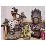 3 Native American Resin Statues look at pictures