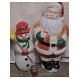 Santa Claus and Snowman Blow Molds look at