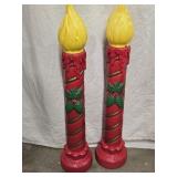 2 Blow Mold Candles 37"h look at pictures for