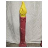 2 Blow Mold Candlesticks one is damaged look at