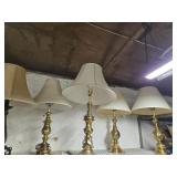 5 Lamps, 4 Heavy Brass and 1 resin with shades