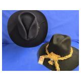 2 Cowboy Hats Vintage old store stock, Medium