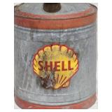 Vintage Shell 5 gallon  Galvinized Fuel Can look