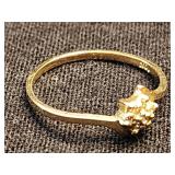 10 K gold ring with Diamond chip.  Estate