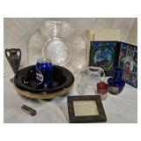 Lot- Black Amethyst Tiffin Glass  Center Bowl