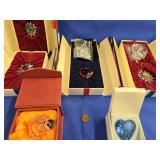 Swarovski Crystal with boxes- 1 Apple,  2 Heart