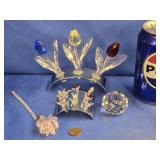 Swarovski Crystal- 2 Tulip sculptures, Ball