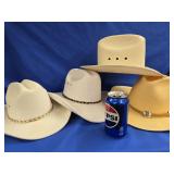 4 Western Hats- 2 White Cowboy Western Exress