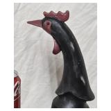 MCM Metal Rooster flower bed or patio measures