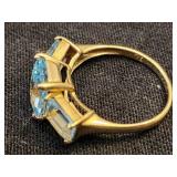 10 K Gold ring with 3 Topaz stones.    Estate