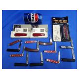 15 pen knives. 2 Swiss Army Recuit knives, 1