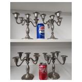 2 pairs of 5 5 light candelabras.   Silverplate.