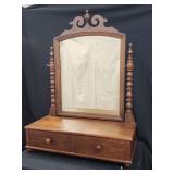 Shaving mirror with 2 drawers.  Dovetail dresser