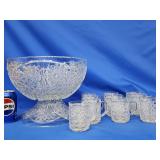 Near Cut punch bowl and 10 punch cups.  Daisy and
