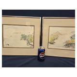 2 MCM Asian signed prints with chop mark seal,