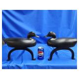 Pair cast Iron Duck Andirons.  11.25" H.  Look a
