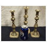 Brass Candlesticks Pair Brass Push up style and a