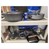 11 Pots/Pans Calphalon, All Clad. Anolon, cast i