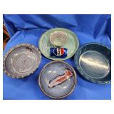 3 signed Studio Art pottery and deep dish pie