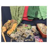 Costume Jewelry lot,  2 Ring sizers, 5 backdrop