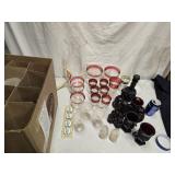 Glass Lot - Ruby Cape Cod - cruet, Decanter,