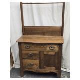 Chestnut Washstand with towel bar look at