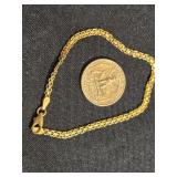 14K Gold Bracelet 7" length look at pictures for