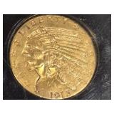 1915 Gold Two and a Half Dollar Indian Quarter
