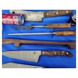 Kitchen knives and clever, bone saw, knife