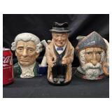 3 Royal Doulton Character Toby Jugs  -