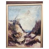 Acrylic on canvas. Signed D. Bartrim.   MCM