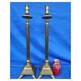 Pair brass candlesticks. 21.5