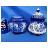 Blue and white stoneware.   Look at the photos