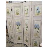4 Section Handpainted one side Screen / Room