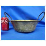 Brass antique jam kettle.  Has hole on repair.