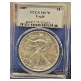 2009 American Eagle Silver Dollar 1 oz. Graded
