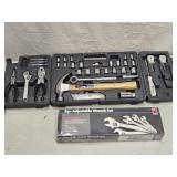 Tool Lot- all Trade tool set and 5 pc.Agjustab