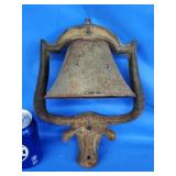 Cast Iron bell with Longhorn Steer mounting