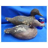 2 working factory wood decoys. 1  Glass eye