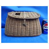 Vintage wicker fishing creel.   No shoulder
