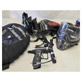Paintball gun and accessories look at pictures