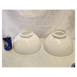 2 Milk glass Lamp Shades 10" Dia, look at