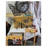 Butterflies,  2 Oak hanging shelves, large