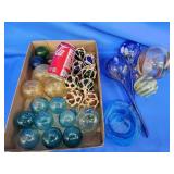 Reproduction glass fishing floats. 2 artglass