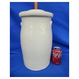 Ceramic decorative butter churn.  There is